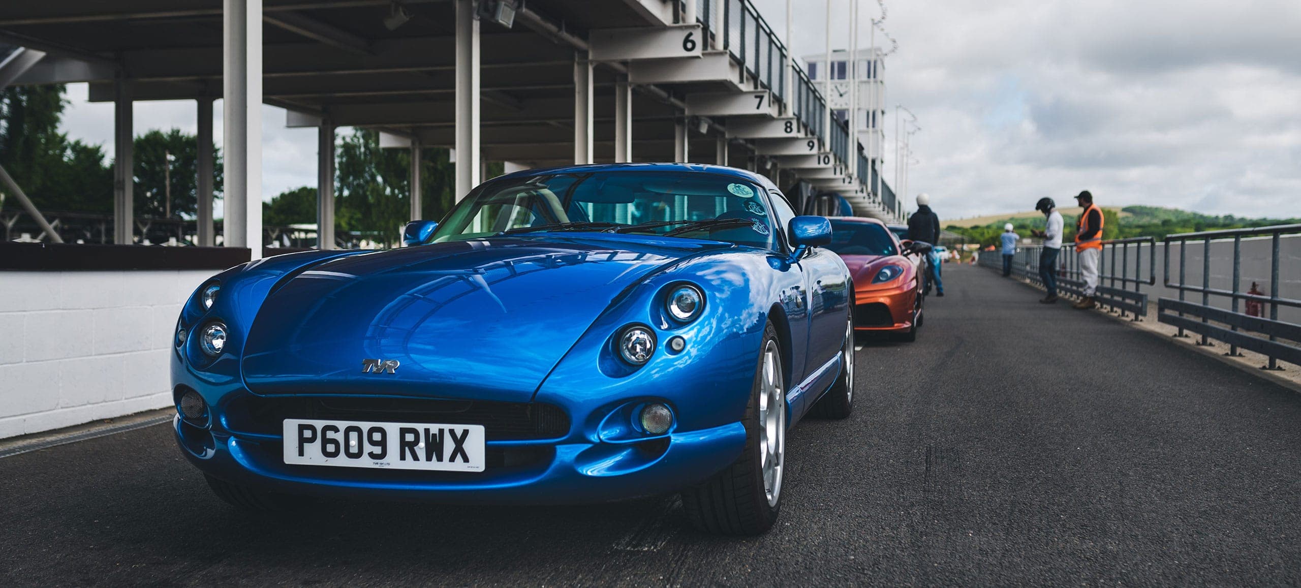 A blue TVR at a Salone Events Track Day