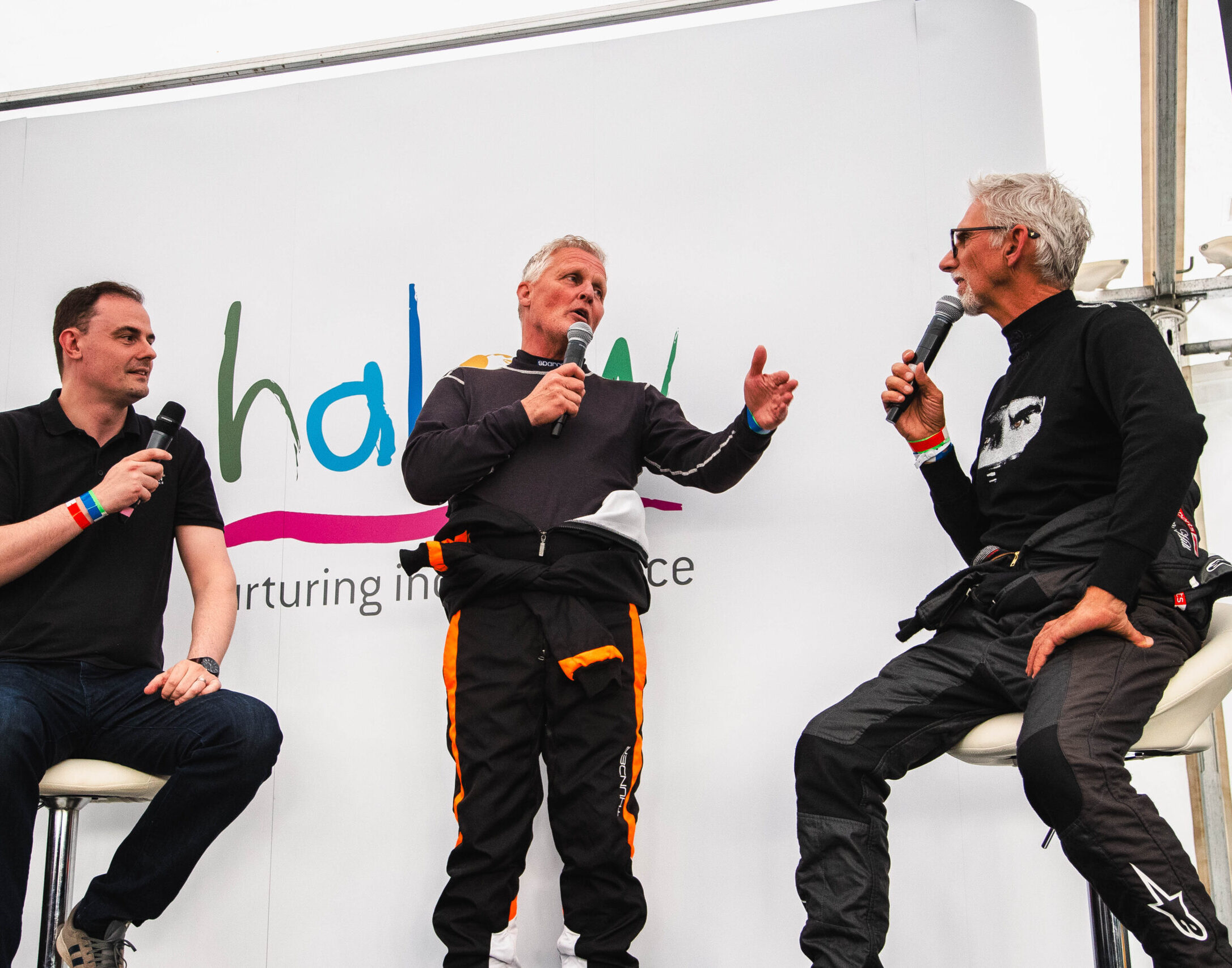 Damon Hill and Johnny Herbert at one of Salone's bespoke motorsport events