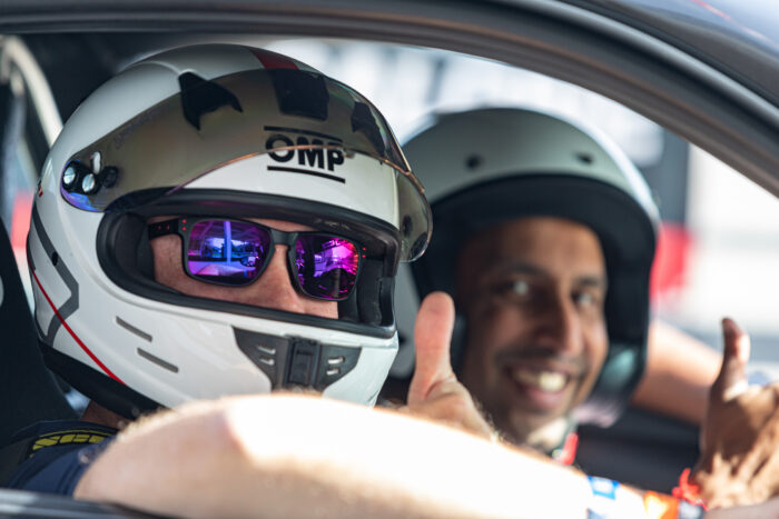 A driver at a track day - part of the Salone Events motorsport membership programme