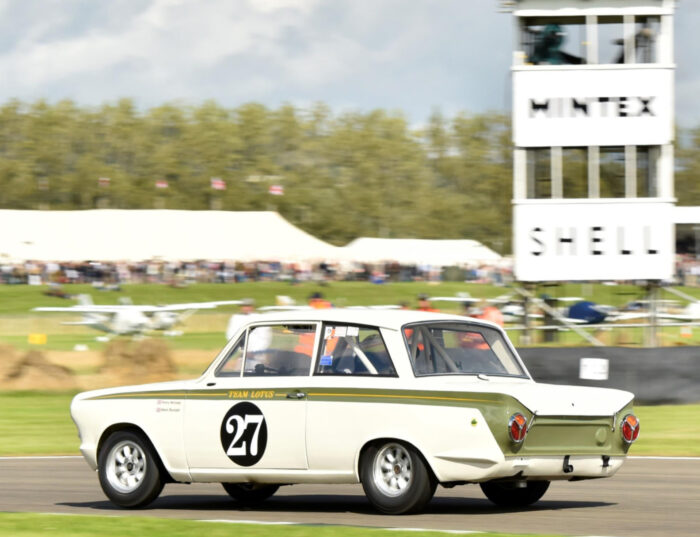 Goodwood Revival cars racing on track